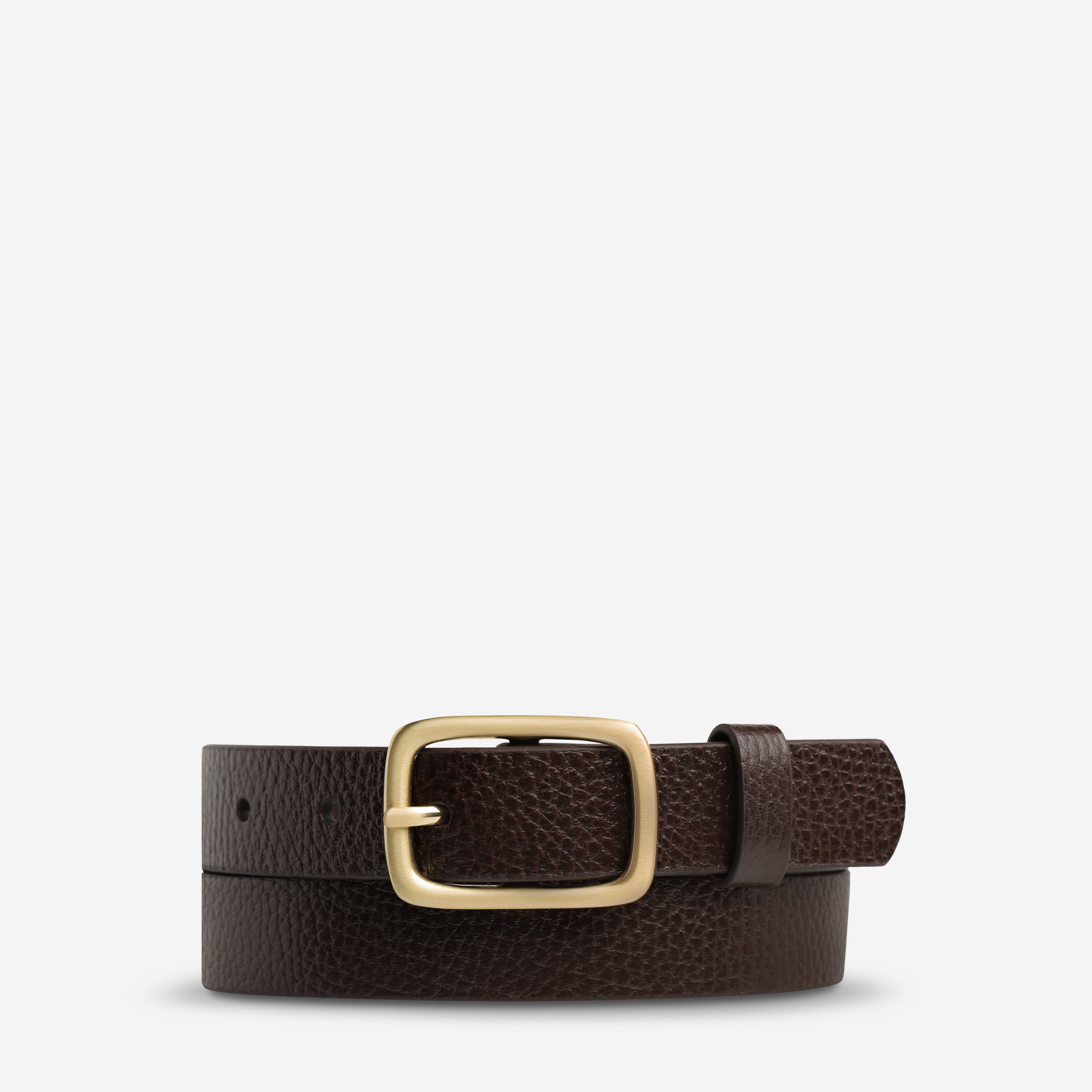 Status Anxiety Nobody's Fault Women's Leather Belt Choc/Gold