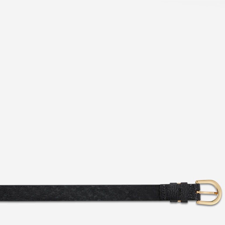 Status Anxiety Over and Over Women's Leather Belt Black / Gold