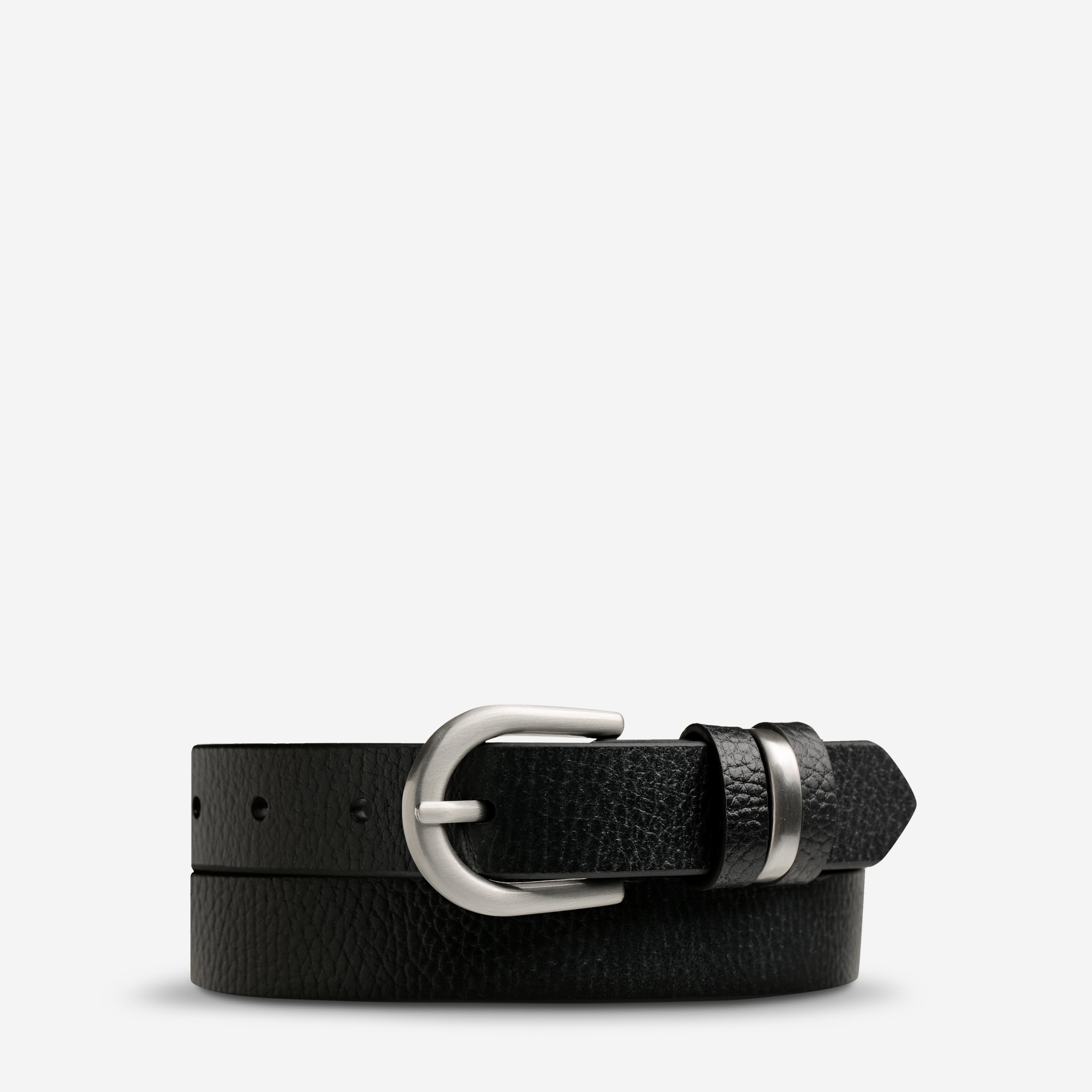 Status Anxiety Over and Over Women's Leather Belt Black / Silver