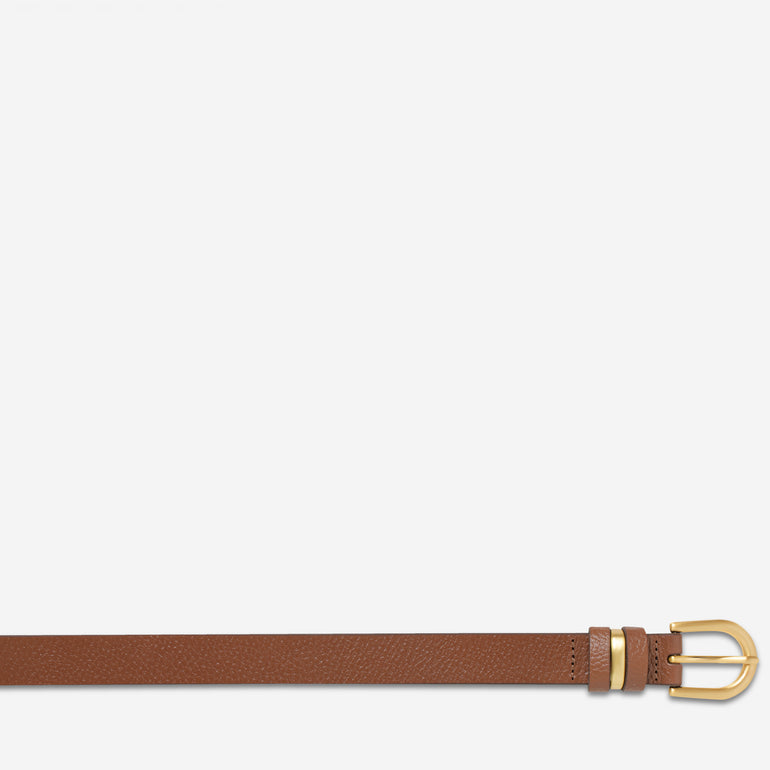 Status Anxiety Over and Over Women's Leather Belt Tan / Gold