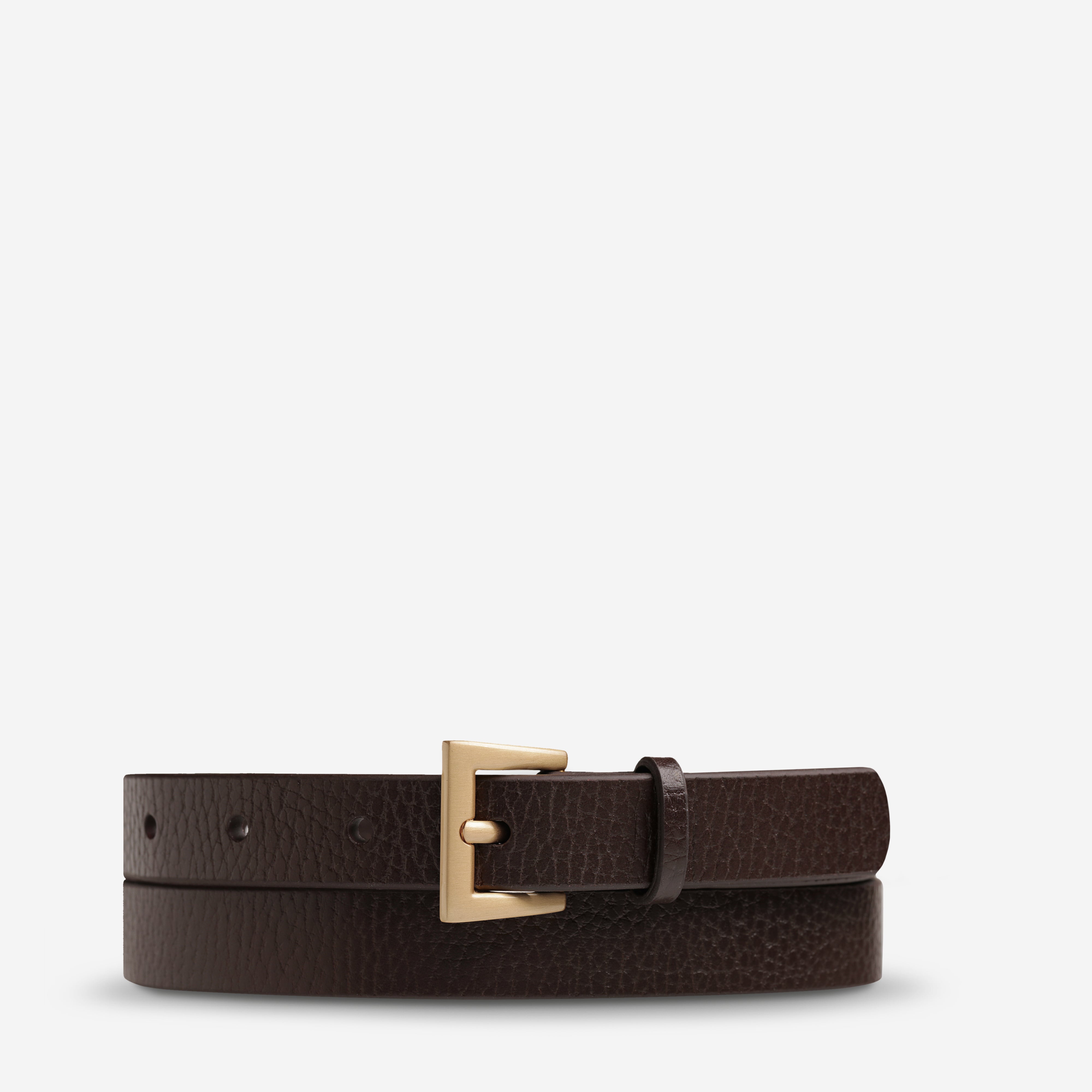 Status Anxiety ‘Part of Me’ Women's Leather Belt Choc / Gold