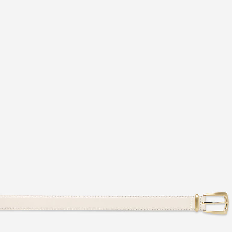 Status Anxiety Some time later Women's Leather Belt Ivory/Gold