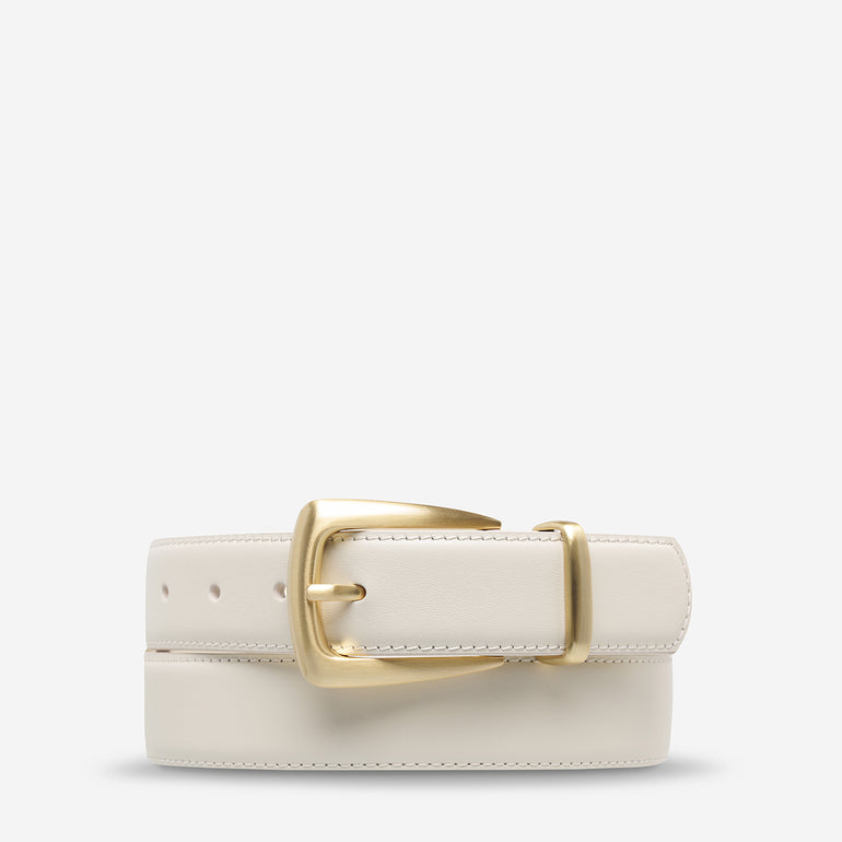 Status Anxiety Some time later Women's Leather Belt Ivory/Gold