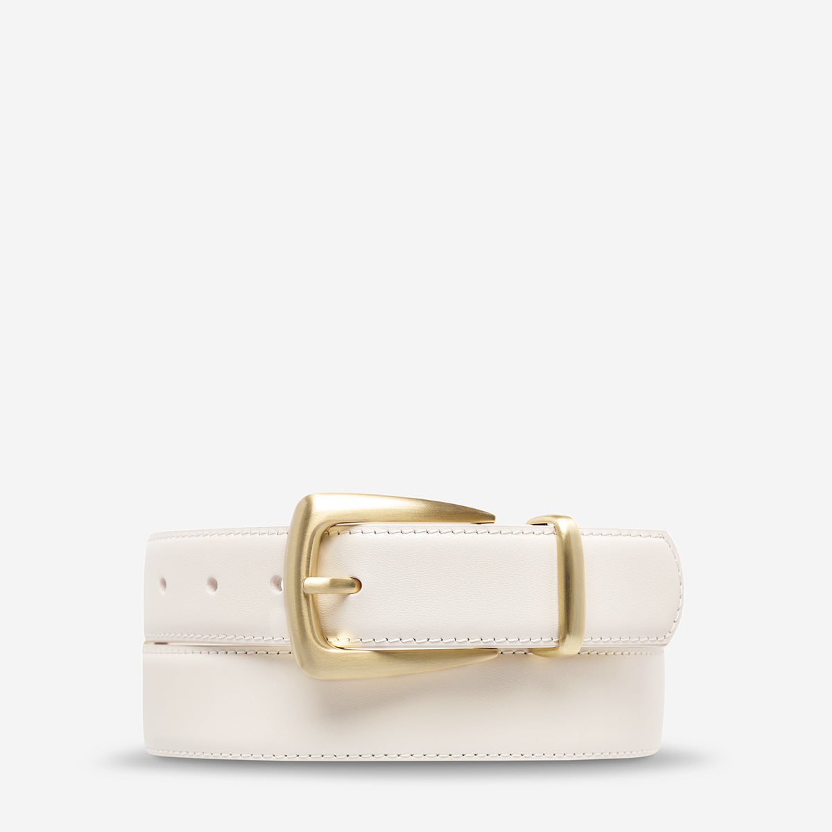 Status Anxiety Some time later Women's Leather Belt Ivory/Gold