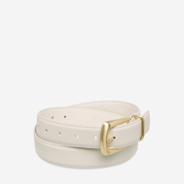 Status Anxiety Some time later Women's Leather Belt Ivory/Gold