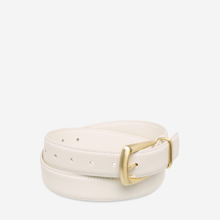 Status Anxiety Some time later Women's Leather Belt Ivory/Gold