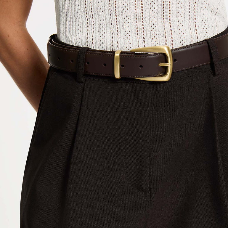 Status Anxiety Some time later Women's Leather Belt Choc/Gold