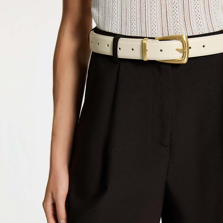 Status Anxiety Some time later Women's Leather Belt Ivory/Gold