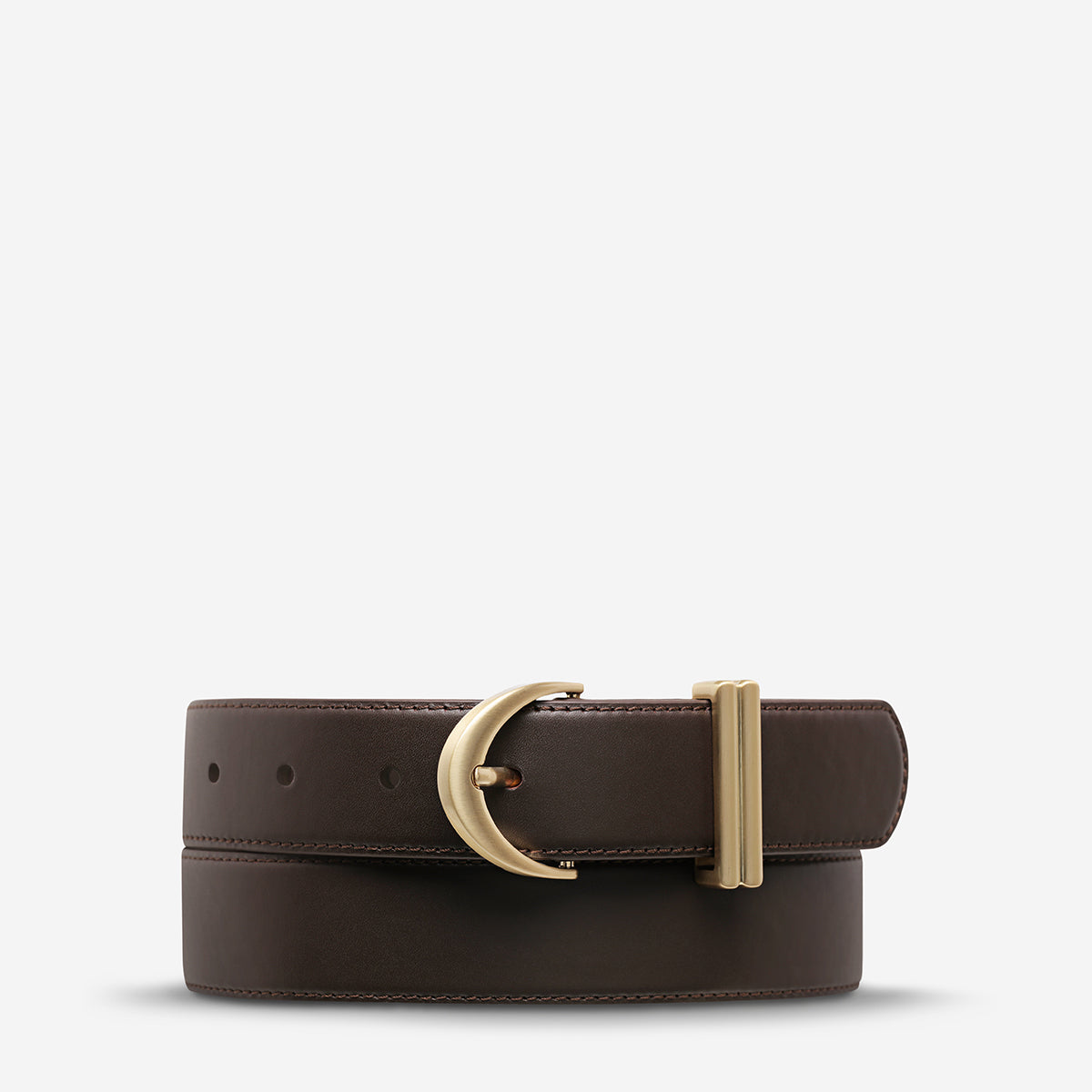 Status Anxiety Under Your Spell Women's Leather Belt Choc/Gold