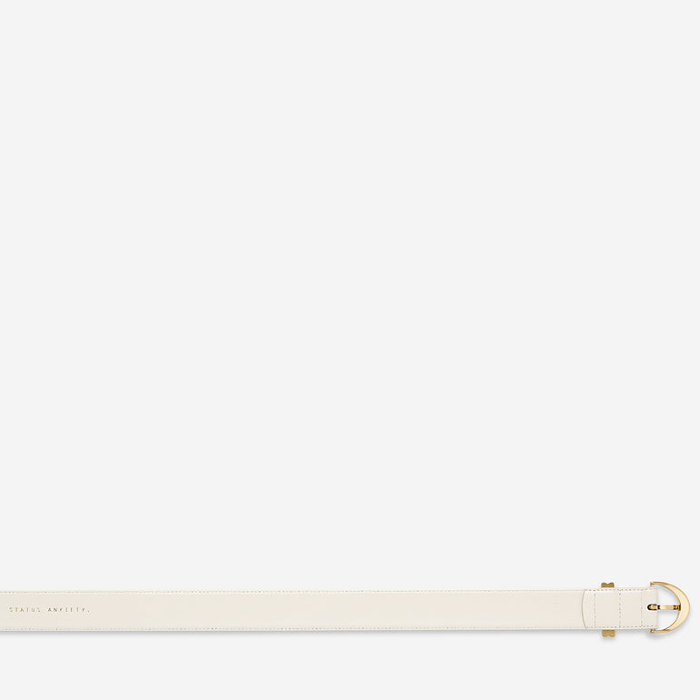 Status Anxiety Under Your Spell Women's Leather Belt Ivory/Gold