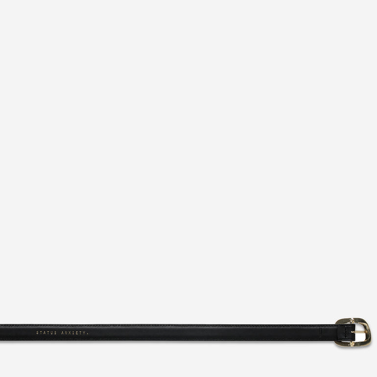 Status Anxiety Where it Leads Women's Leather Belt Black/Gold