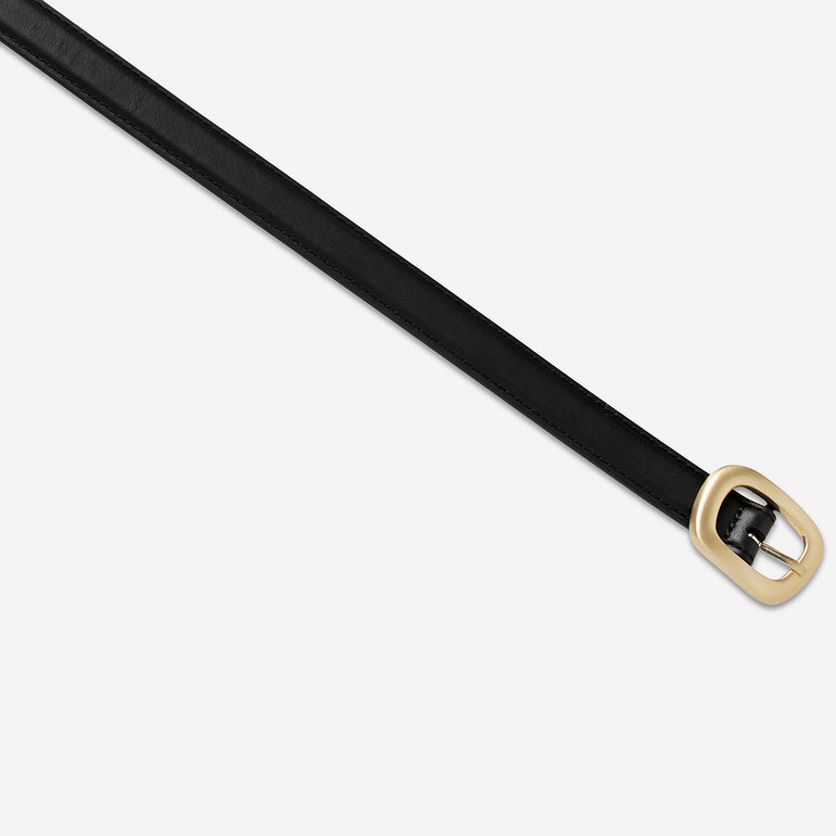 Status Anxiety Where it Leads Women's Leather Belt Black/Gold