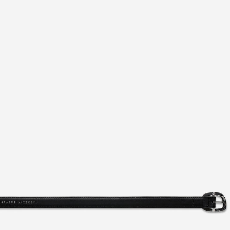 Status Anxiety Where it Leads Women's Leather Belt Black/Silver