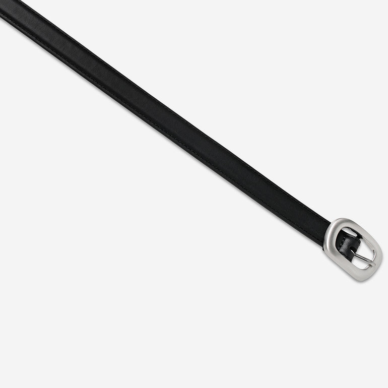 Status Anxiety Where it Leads Women's Leather Belt Black/Silver
