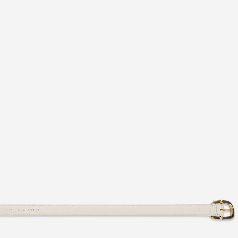 Status Anxiety Where it Leads Women's Leather Belt Ivory/Gold