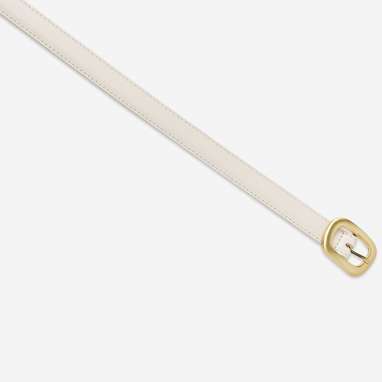 Status Anxiety Where it Leads Women's Leather Belt Ivory/Gold
