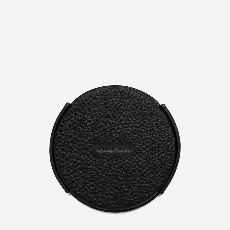 Status Anxiety Home To You Leather Coaster Set Black