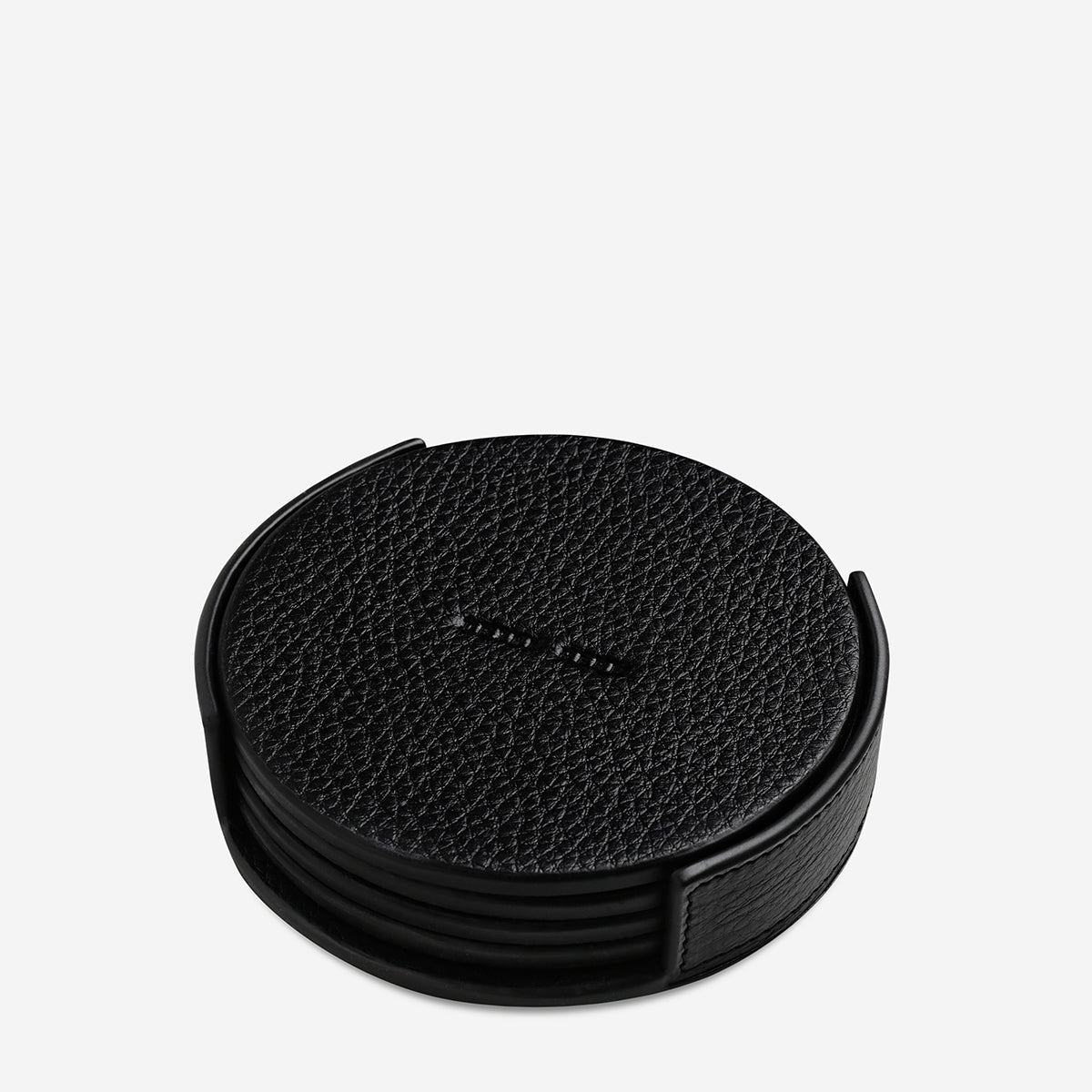 Status Anxiety Home To You Leather Coaster Set Black