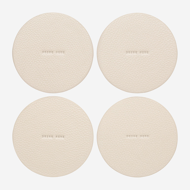 Status Anxiety Home To You Leather Coaster Set Oat