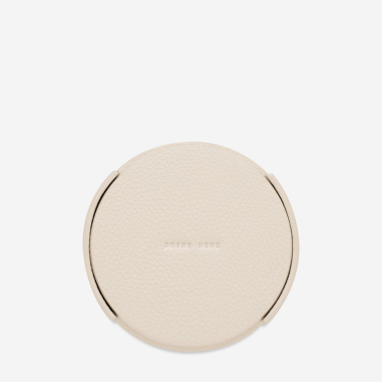 Status Anxiety Home To You Leather Coaster Set Oat