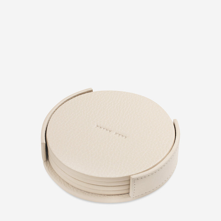 Status Anxiety Home To You Leather Coaster Set Oat