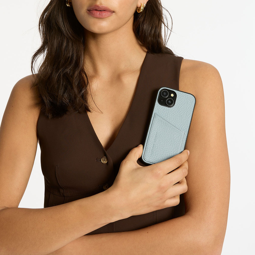 Who's Who Powder Blue Leather Phone Cases | Status Anxiety®