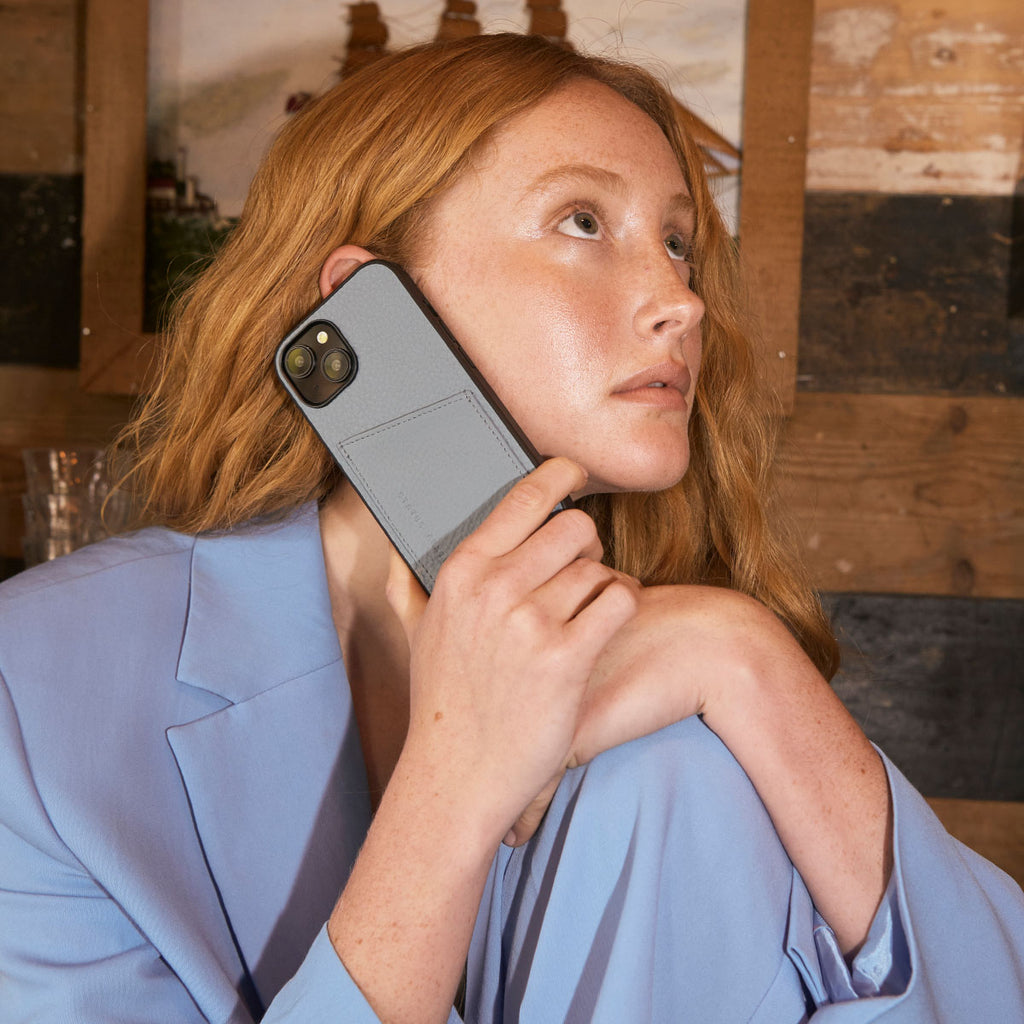 Who's Who Powder Blue Leather Phone Cases | Status Anxiety®