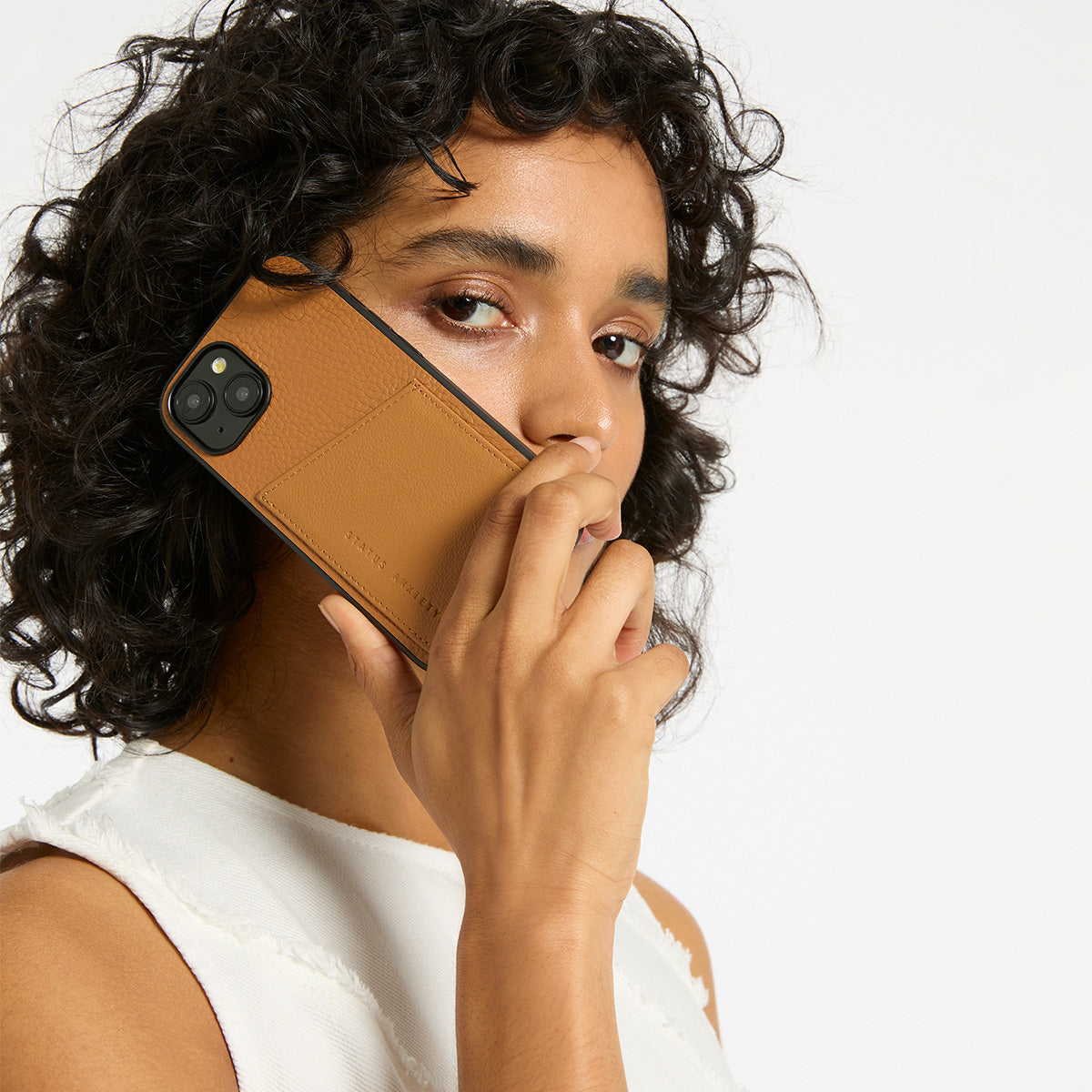Status Anxiety Who's Who Leather iPhone Cases Tan