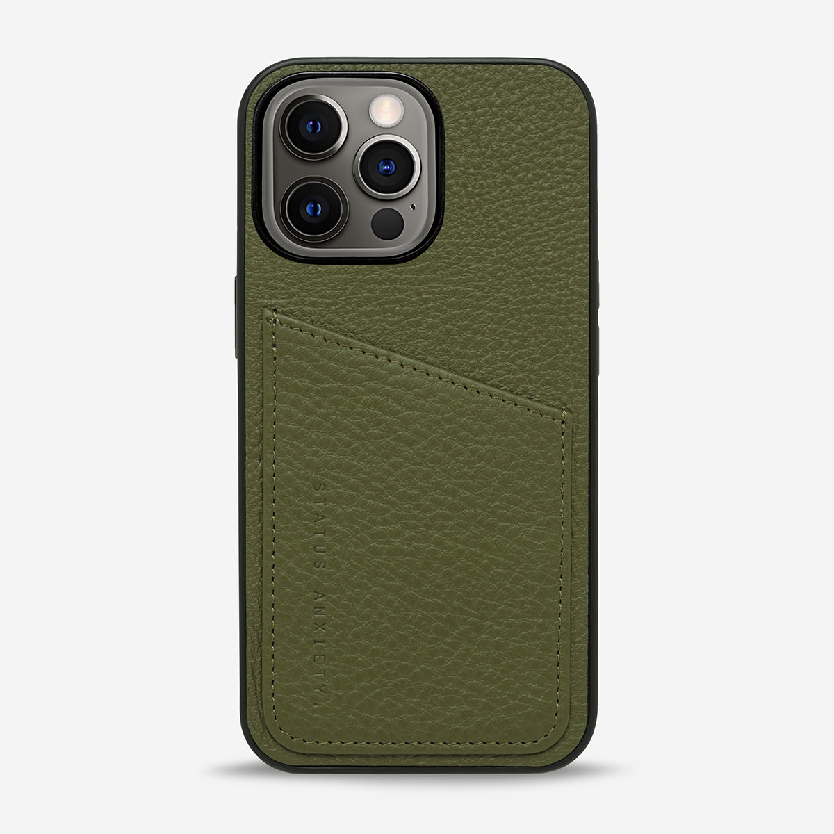 Status Anxiety Who's Who Leather iPhone Cases Khaki