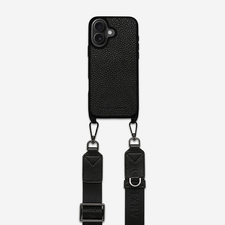 Status Anxiety Enough To Leave Leather iPhone Case Black