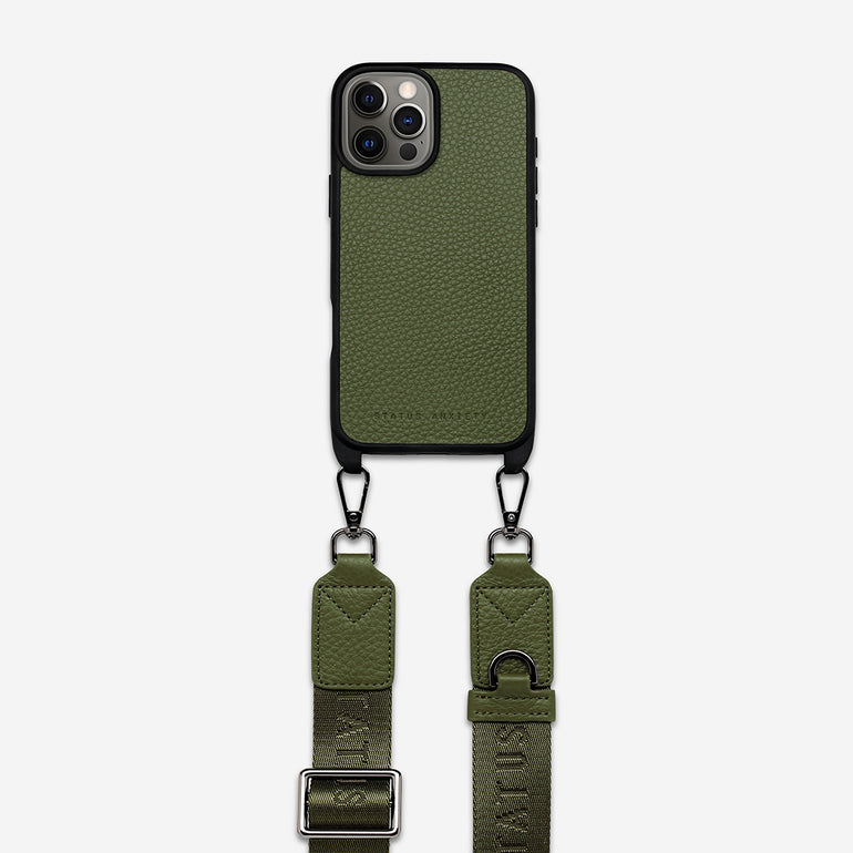 Status Anxiety Enough To Leave Leather iPhone Case Khaki