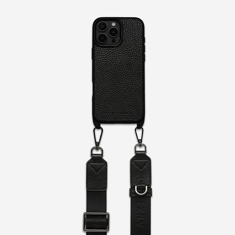 Status Anxiety Enough To Leave Leather iPhone Case Black