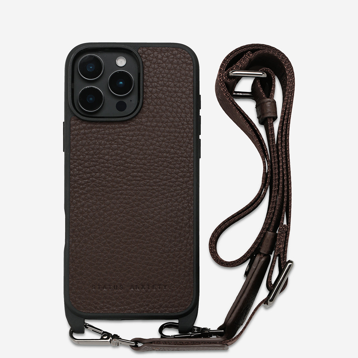 Status Anxiety Enough To Leave Leather iPhone Case Cocoa