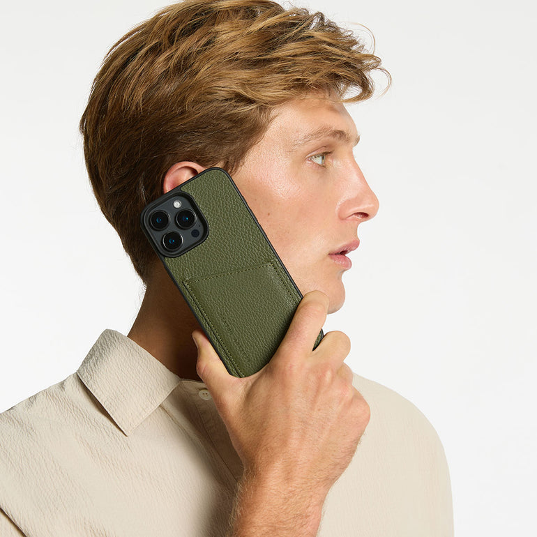 Status Anxiety Who's Who Leather iPhone Cases Khaki