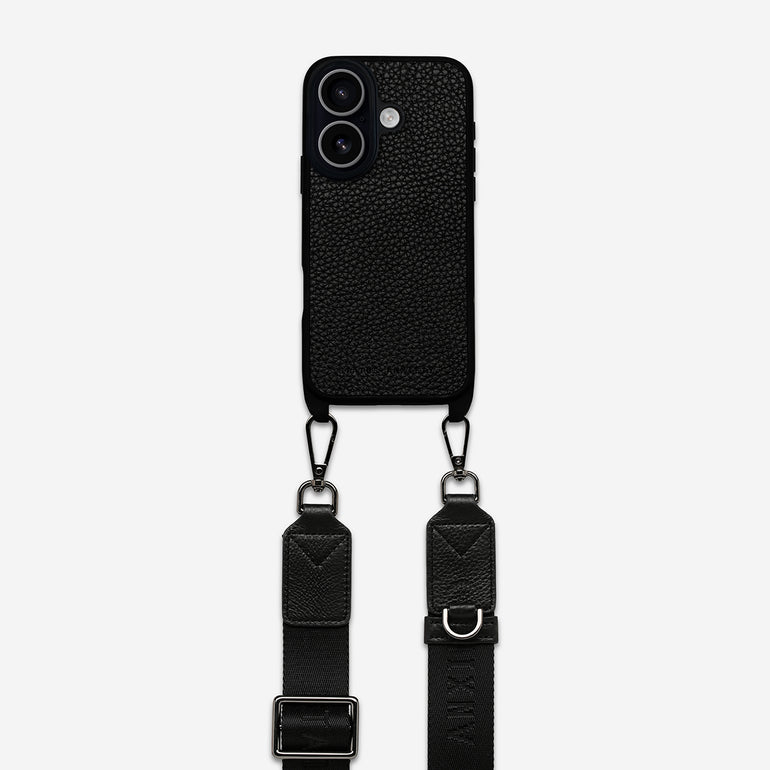 Status Anxiety Enough To Leave Leather iPhone Case Black