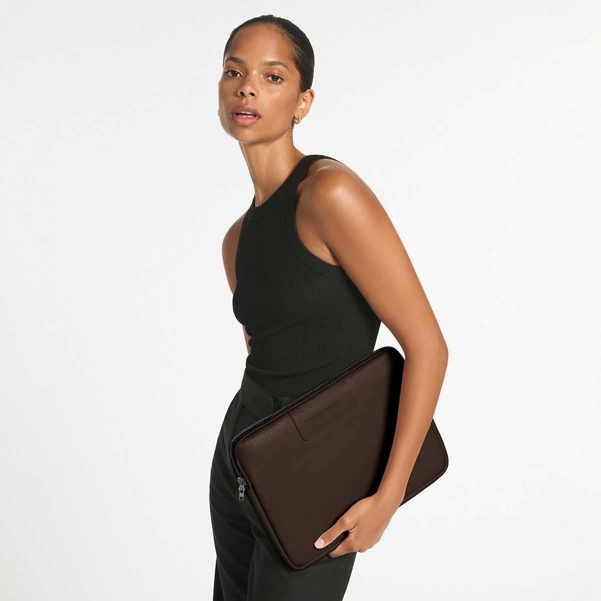 Status Anxiety Before I Leave Leather Laptop Case Cocoa