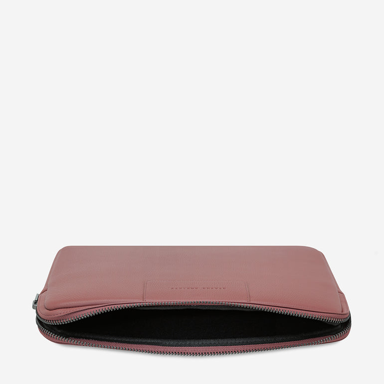 Status Anxiety Before I Leave Leather Laptop Case Dusty Rose