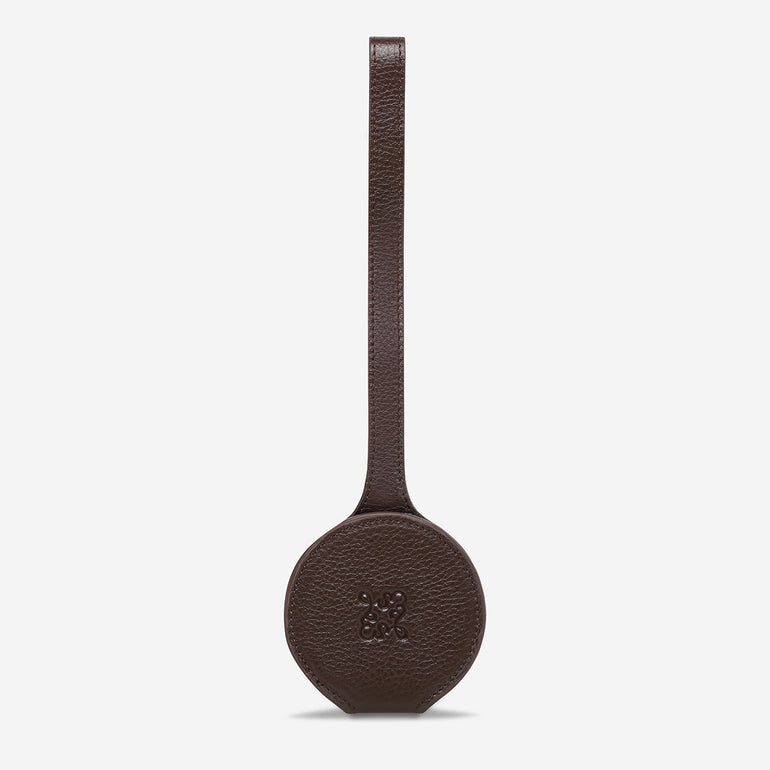 Status Anxiety As You Go Leather Luggage Tag Cocoa