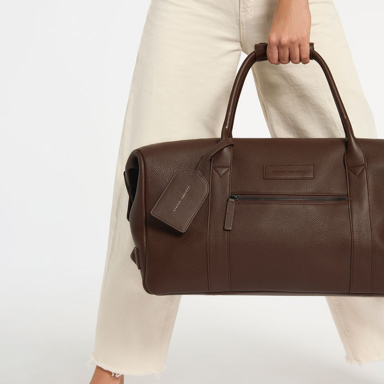 Status Anxiety Found You Leather Luggage Tag Cocoa