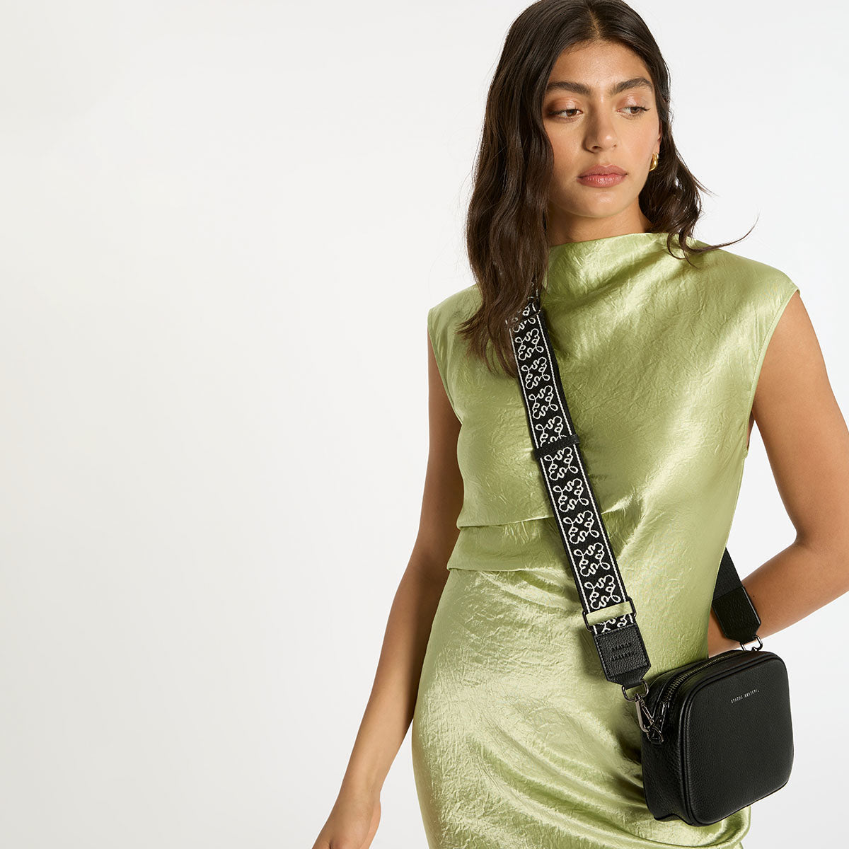 Status Anxiety Black Jacquard Strap for Bags