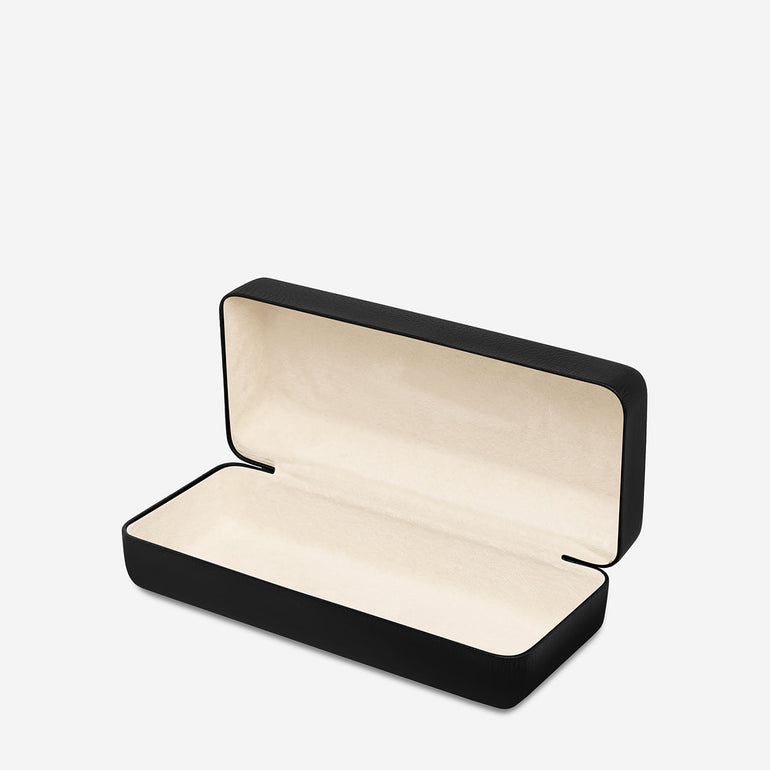 Status Anxiety Run To The Sun Leather Sunglasses Case Black