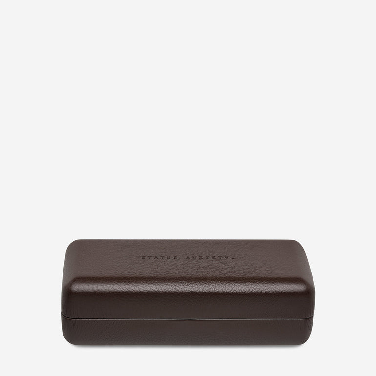 Status Anxiety Run To The Sun Leather Sunglasses Case Cocoa