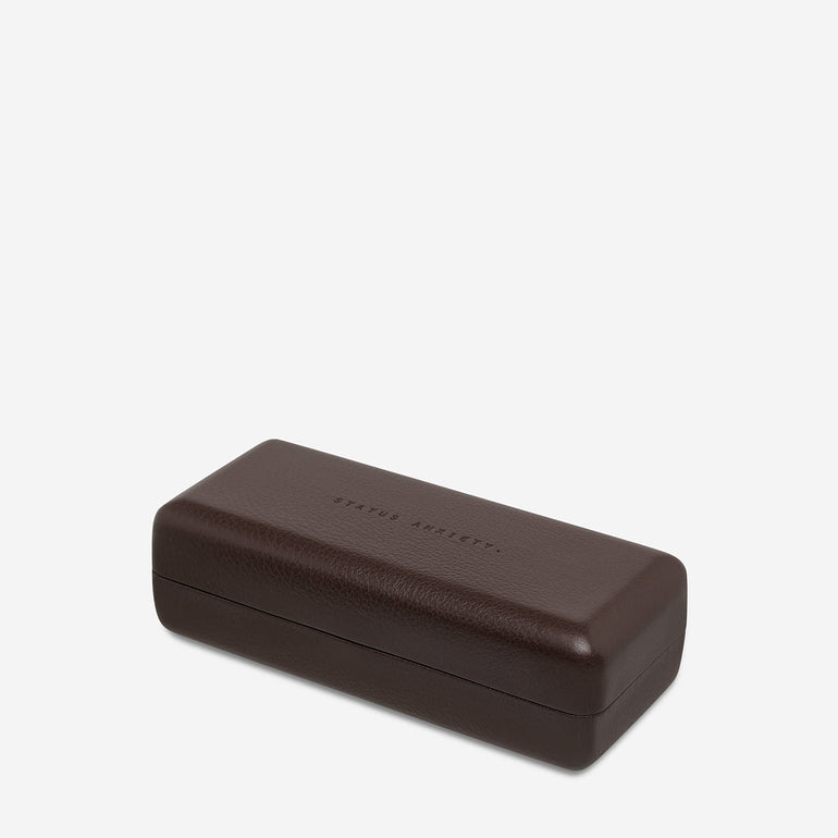 Status Anxiety Run To The Sun Leather Sunglasses Case Cocoa