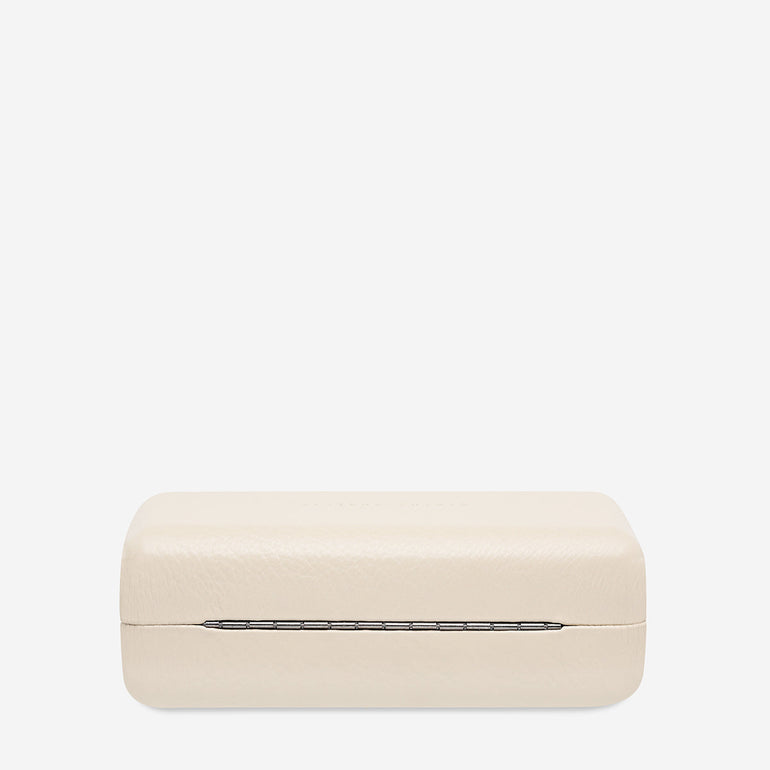 Status Anxiety Run To The Sun Leather Sunglasses Case Oat