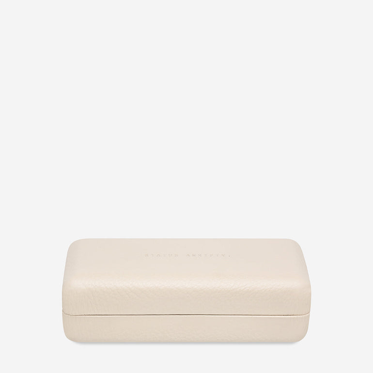 Status Anxiety Run To The Sun Leather Sunglasses Case Oat