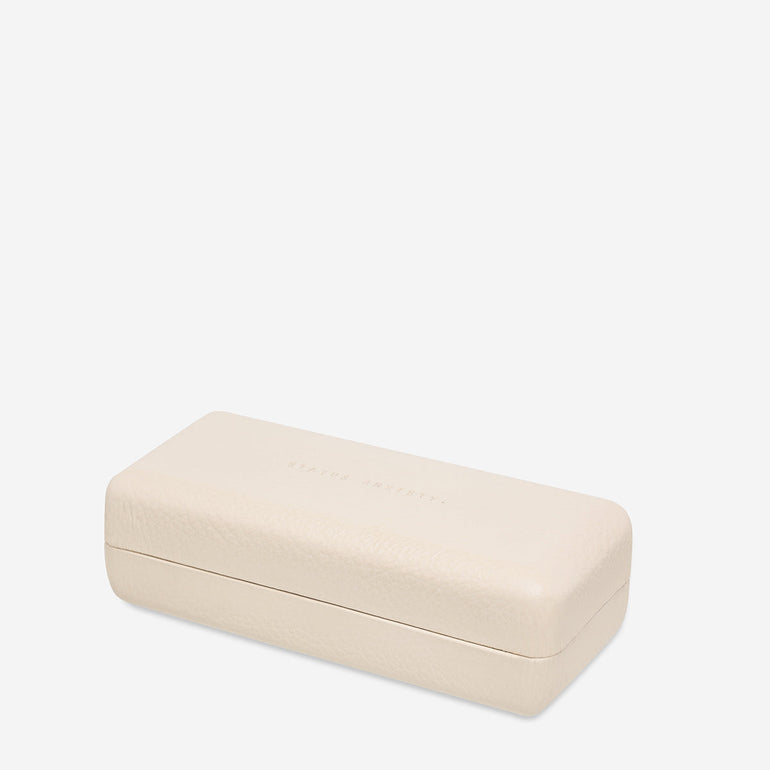 Status Anxiety Run To The Sun Leather Sunglasses Case Oat
