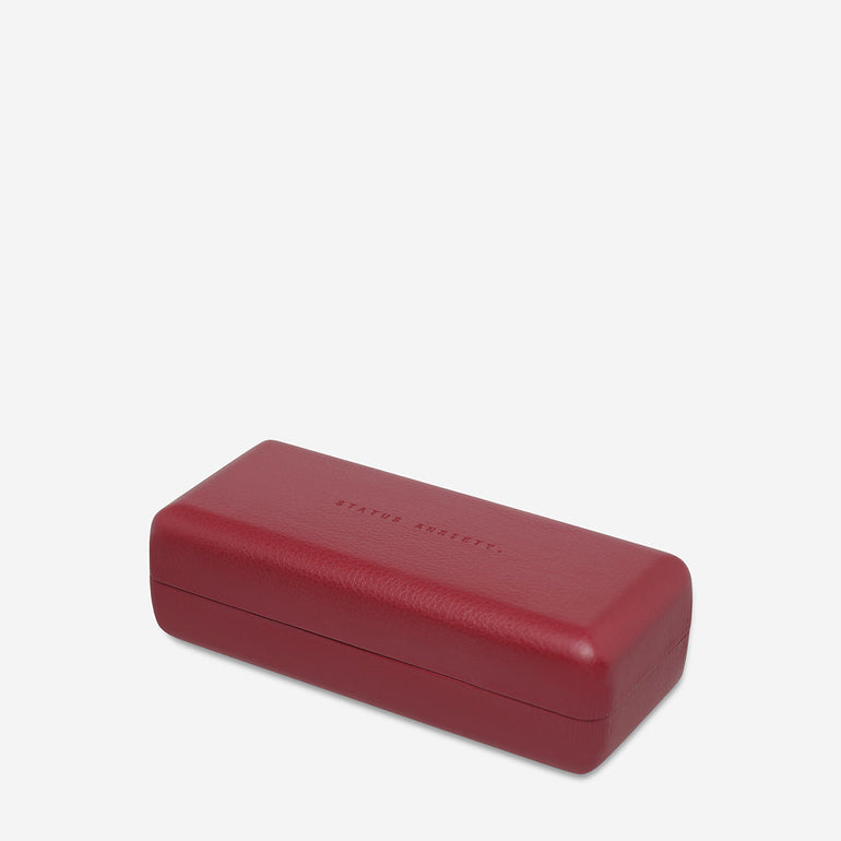 Status Anxiety Run To The Sun Leather Sunglasses Case Rouge