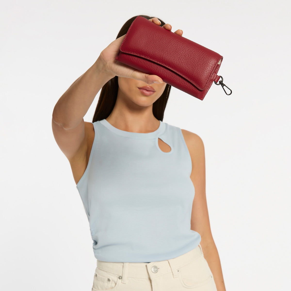 Status Anxiety ‘Into The Ether’ Leather Sunglasses Case Rouge