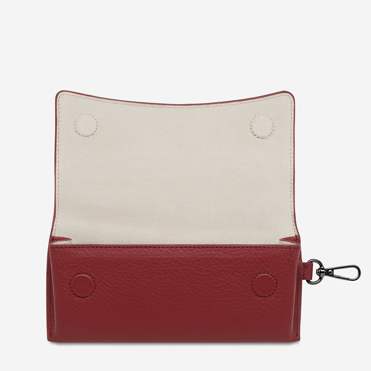 Status Anxiety ‘Into The Ether’ Leather Sunglasses Case Rouge