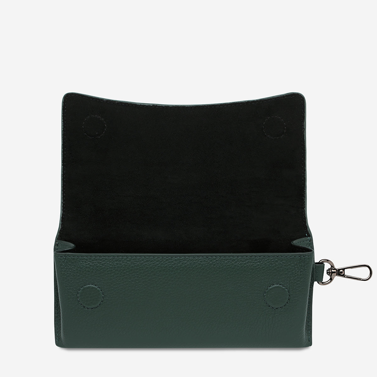 Status Anxiety ‘Into The Ether’ Leather Sunglasses Case Teal